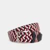 braided belt with leather details