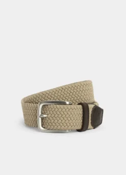 braided belt with leather details