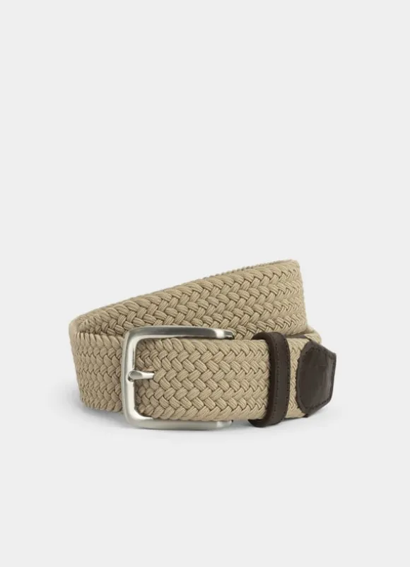 braided belt with leather details