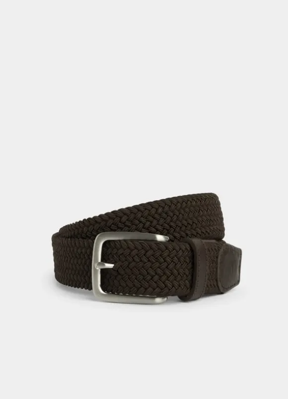 braided belt with leather details