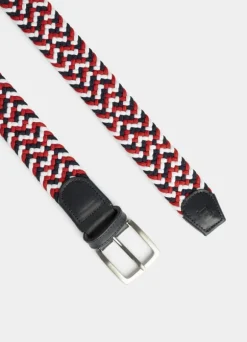 braided belt with leather details