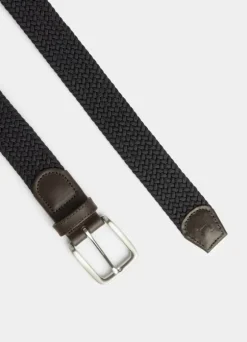 braided belt with leather details