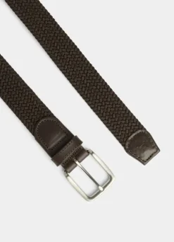 braided belt with leather details