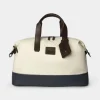 canvas bag with leather details