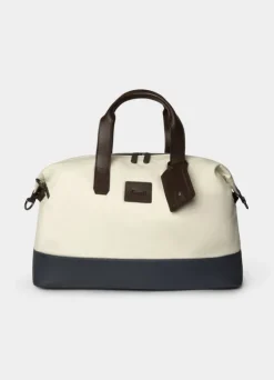 canvas bag with leather details