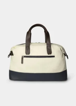 canvas bag with leather details
