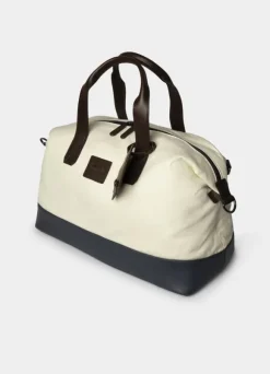 canvas bag with leather details