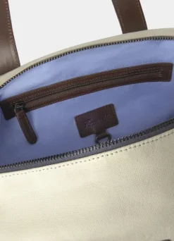 canvas bag with leather details