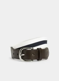 canvas belt with leather details
