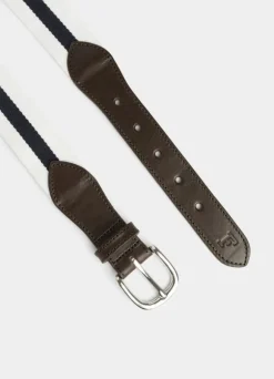 canvas belt with leather details