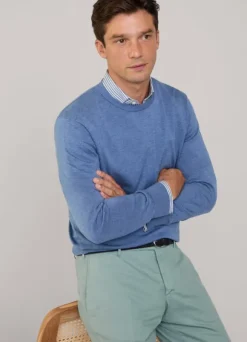 cotton silk crew neck jumper