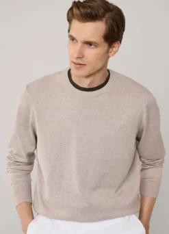 cotton silk crew neck jumper