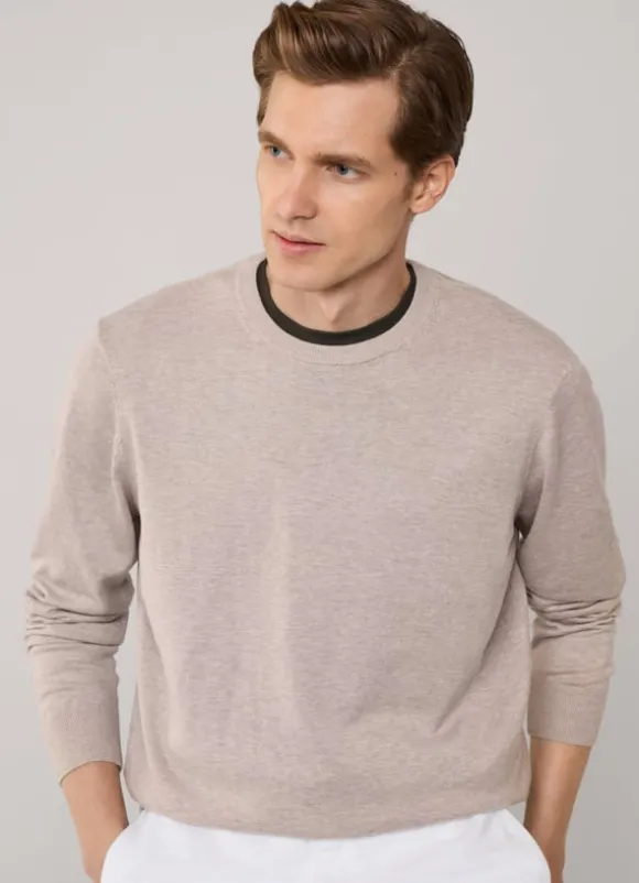 cotton silk crew neck jumper