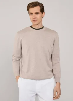 cotton silk crew neck jumper