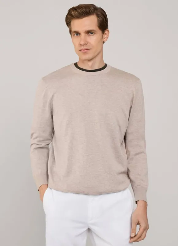 cotton silk crew neck jumper