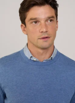 cotton silk crew neck jumper