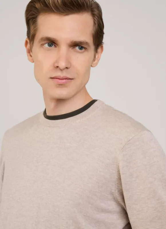 cotton silk crew neck jumper