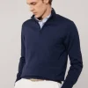 cotton silk half zip jumper