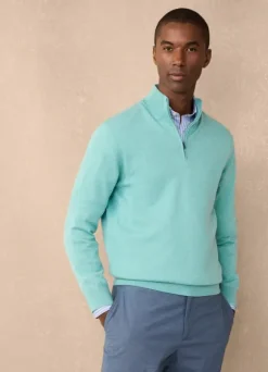 cotton silk half zip jumper