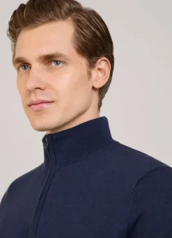 cotton silk half zip jumper