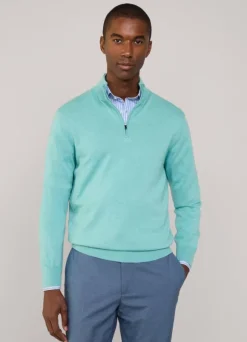 cotton silk half zip jumper