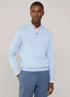 cotton silk half zip jumper