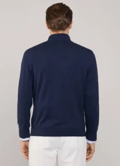cotton silk half zip jumper
