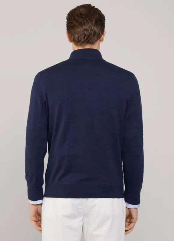 cotton silk half zip jumper