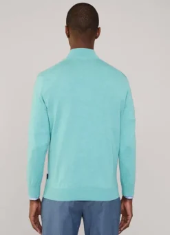 cotton silk half zip jumper