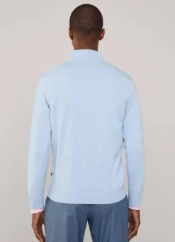 cotton silk half zip jumper