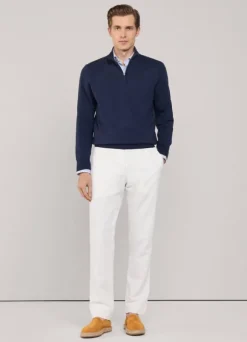 cotton silk half zip jumper