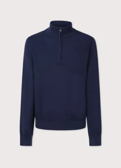 cotton silk half zip jumper
