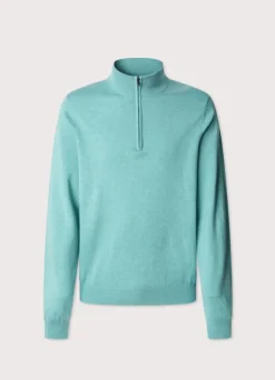cotton silk half zip jumper