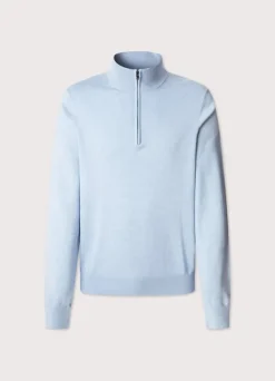 cotton silk half zip jumper