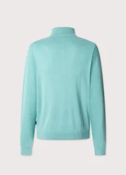 cotton silk half zip jumper