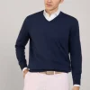 cotton silk v neck jumper