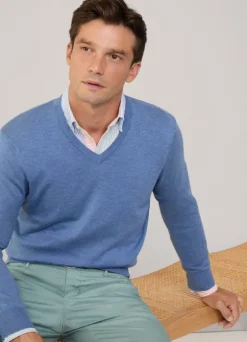 cotton silk v neck jumper
