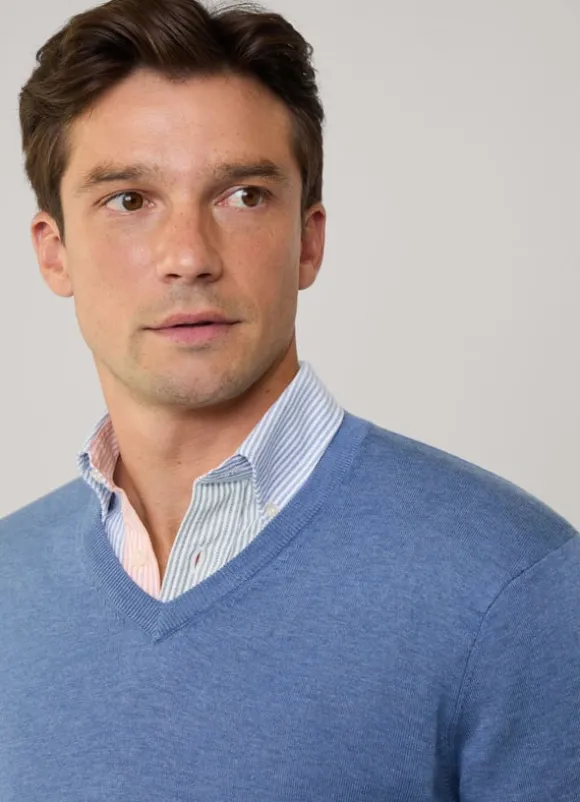 cotton silk v neck jumper