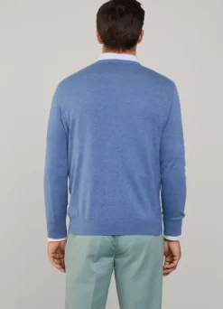 cotton silk v neck jumper