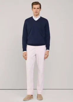 cotton silk v neck jumper