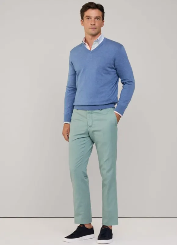 cotton silk v neck jumper