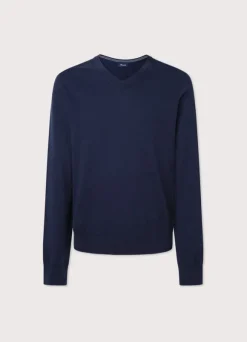 cotton silk v neck jumper