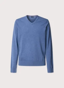 cotton silk v neck jumper