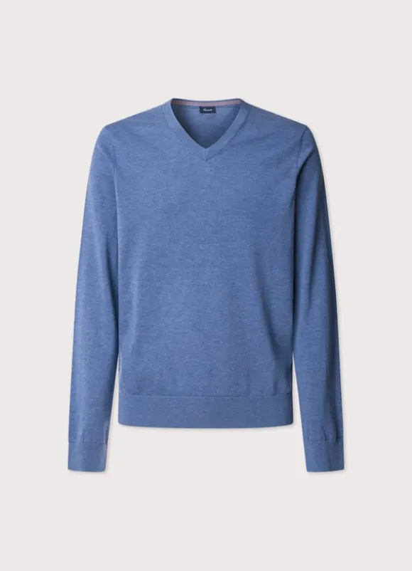 cotton silk v neck jumper