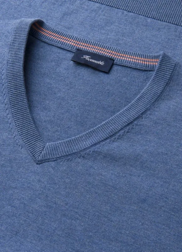 cotton silk v neck jumper