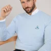 embroidered bird crew neck jumper