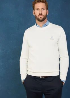 embroidered bird crew neck jumper