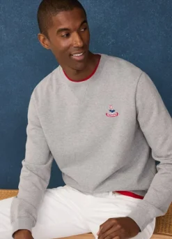 embroidered bird crew neck sweatshirt