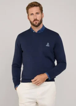 embroidered bird crew neck jumper