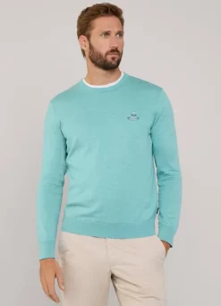 embroidered bird crew neck jumper